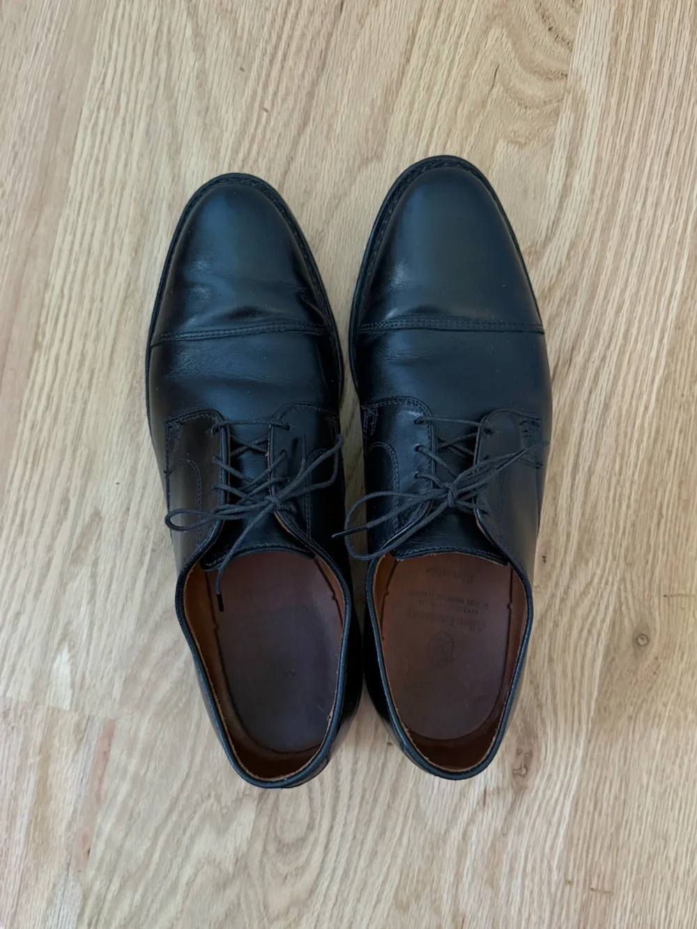 Allen Edmonds Black Leather Riverside Derby Oxford Dress Shoes Men’s 8.5